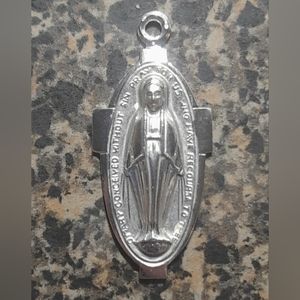 Antique Virgin Mary Silver Religious Medal from Germany